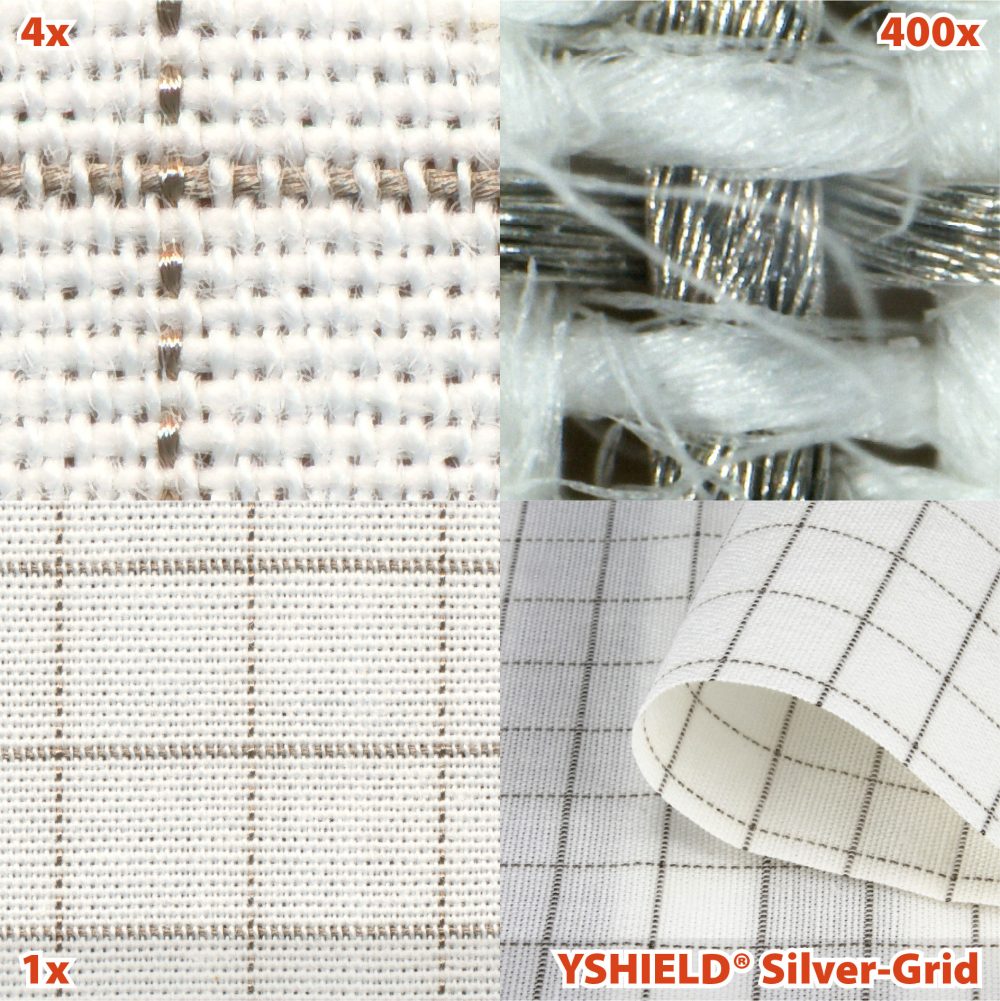 Shielding fabric SILVER-GRID LF, Width 150 cm, 1 meter - Bilde 2