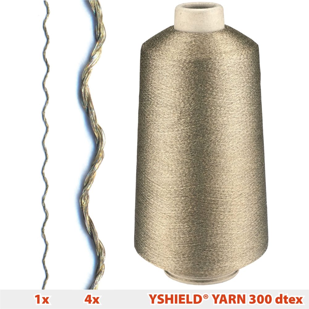 Silvered ply yarn Y300, Cone 23 cm, 14625 meter