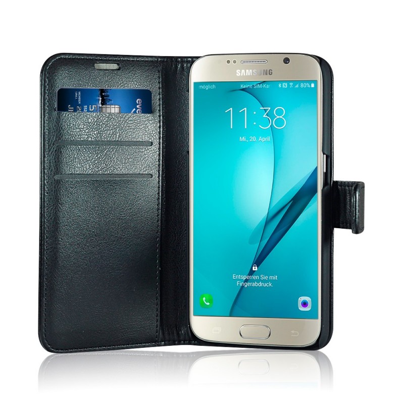Flip-side mobildeksel "Fashion" til Samsung S6 - Svart - 86% beskyttelse (RAD103)