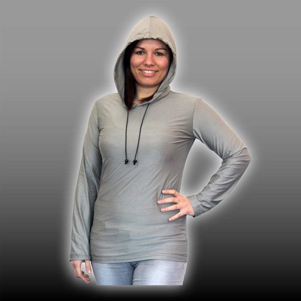 Hettegenser "Hoodie" av skjermende stoff Silver Elastic